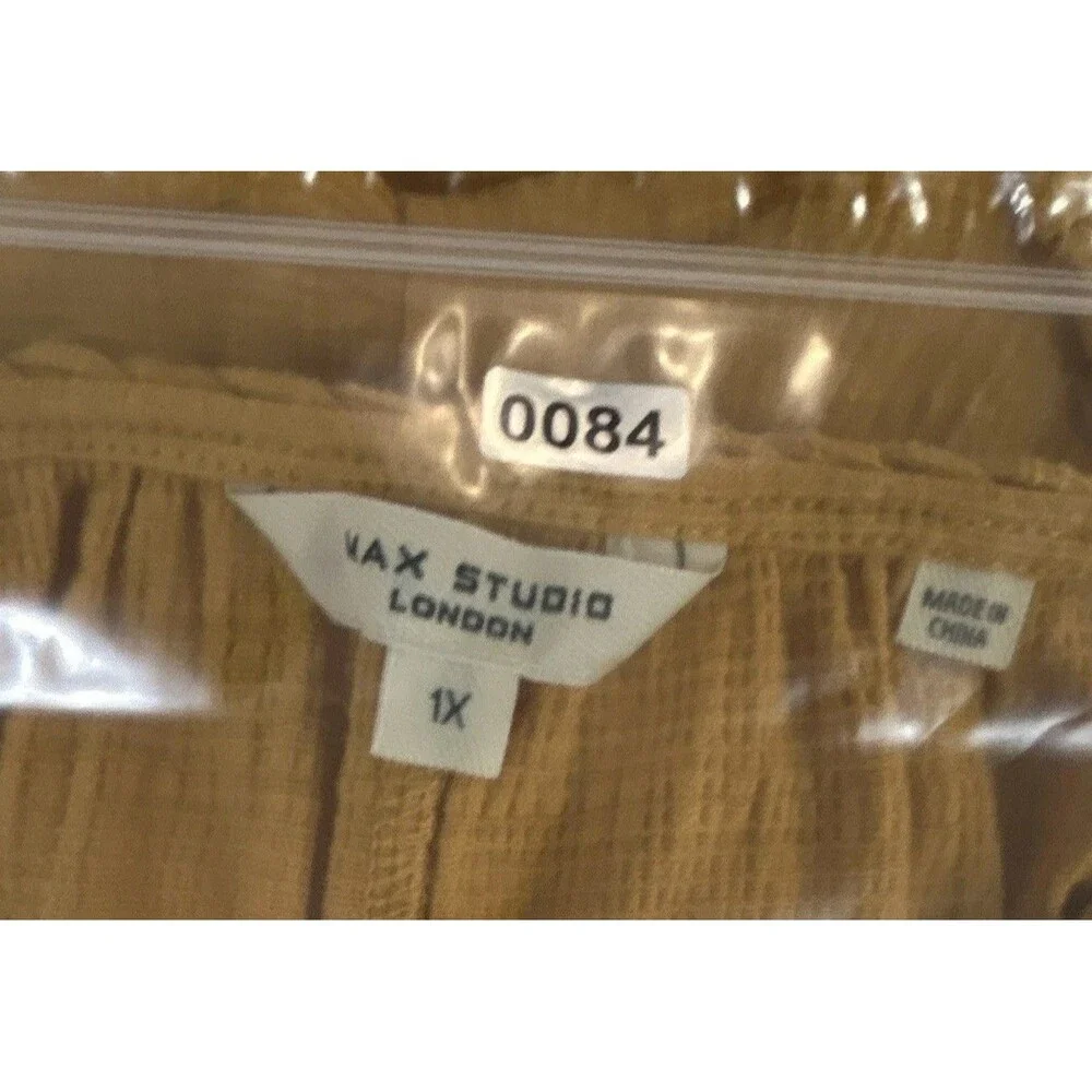 Max Studio London Yellow Knit Round Neck Short Sleeve Pullover Blouse 1X 0084 - Picture 12 of 12